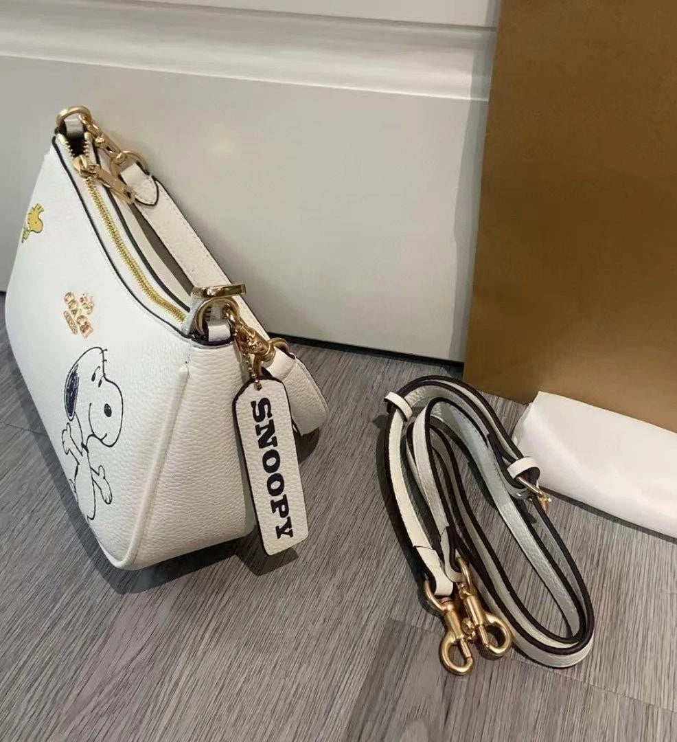 COACH x PEANUTS Teri Shoulder Bag Snoopy Chalk Multi
