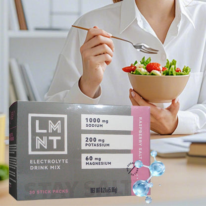 LMNT Electrolytes Drink Mix – Raspberry Salt, Zero Sugar, Keto Friendly, 30 Stick Packs