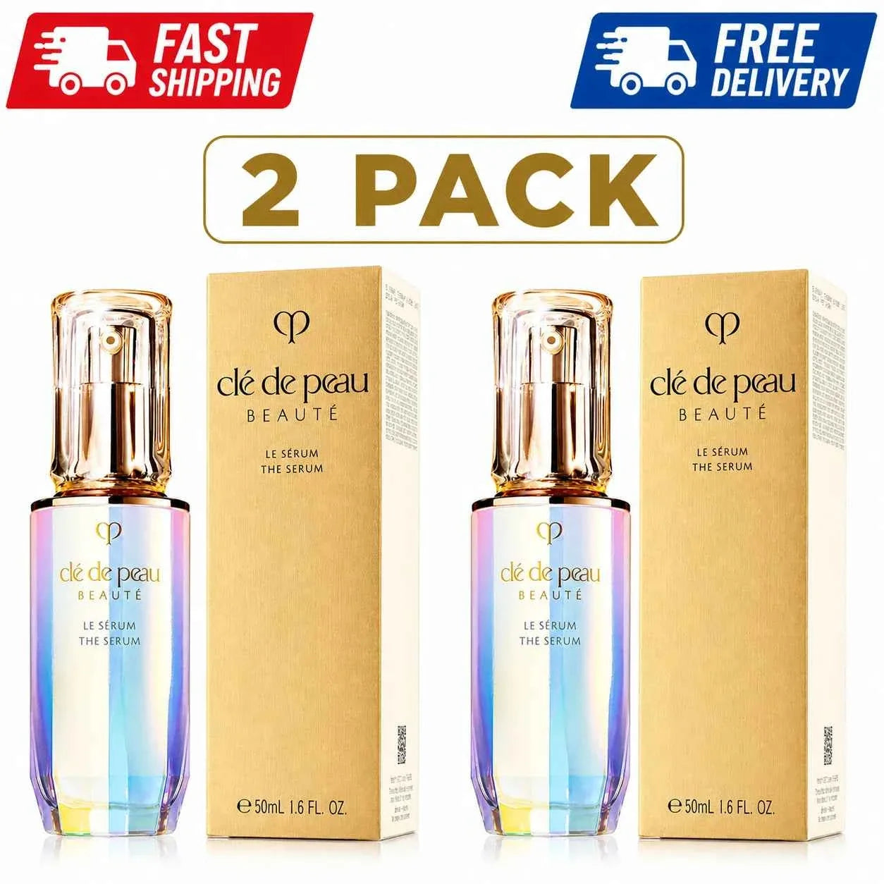 Title: 2 Pack Cle de Peau Beaute The Serum Full Size 50mL / 1.6 Oz NIB Luxury Skincare