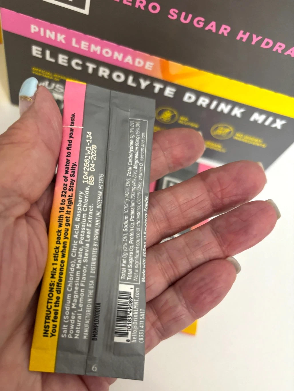 LMNT Electrolyte Drink Mix – Pink Lemonade Salt – Zero Sugar Hydration – 30 Stick Packs