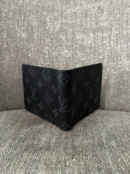 Louis Vuitton Black Monogram Bifold Wallet with Box & Dust Bag