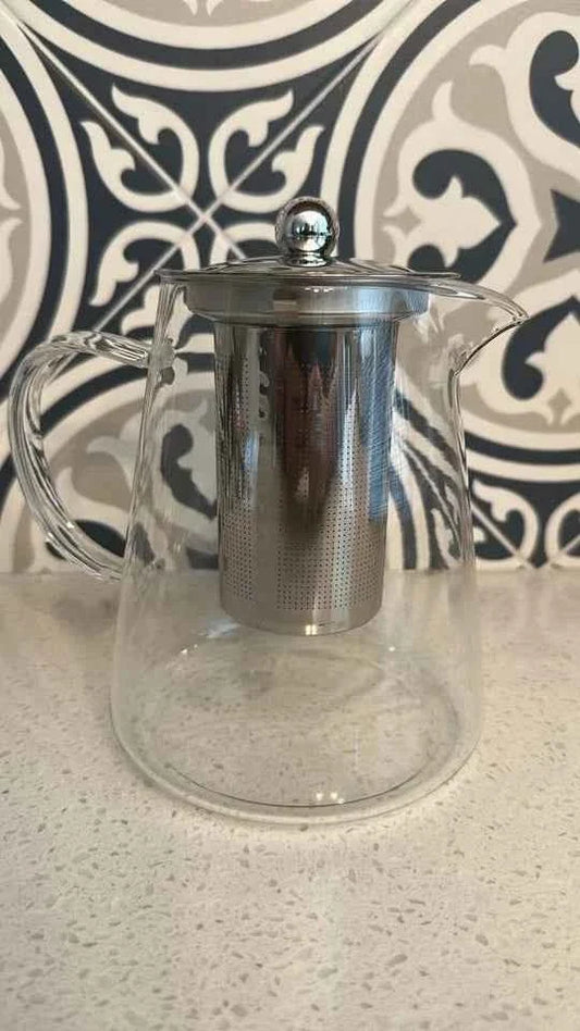 Title: Clear Glass Teapot with Stainless Steel Infuser & Lid 32 oz / 950ml